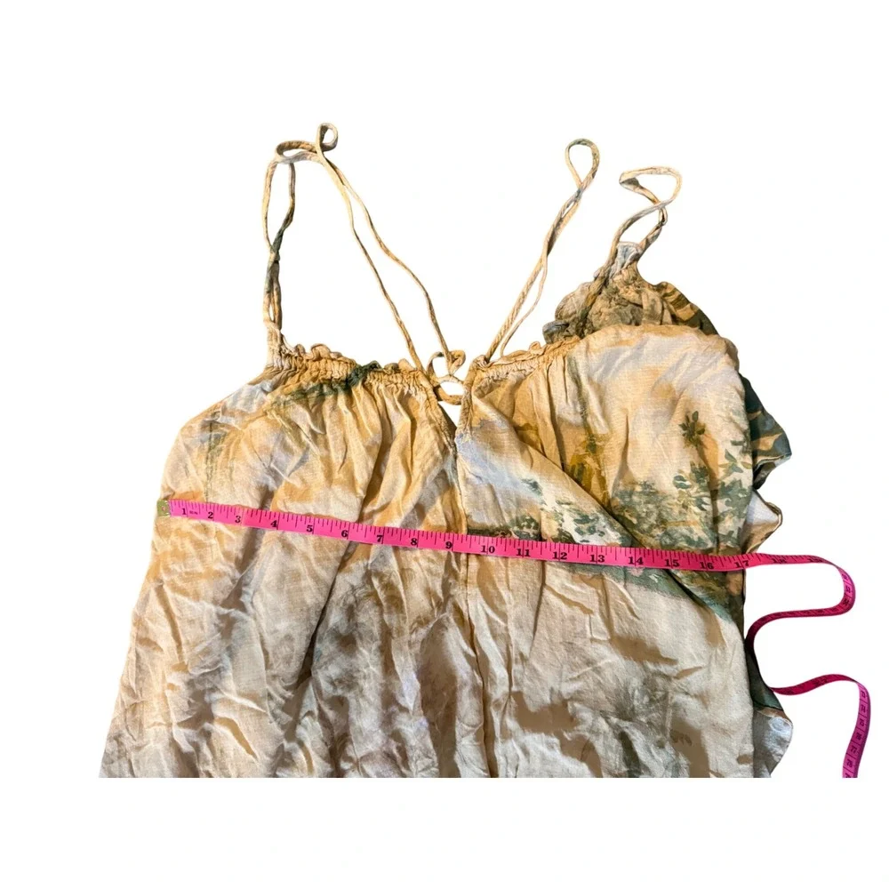 Tahnee Kelland for Anthropologie Strappy Midi Dress XS Tropical Palm Print Boho - Picture 7 of 8